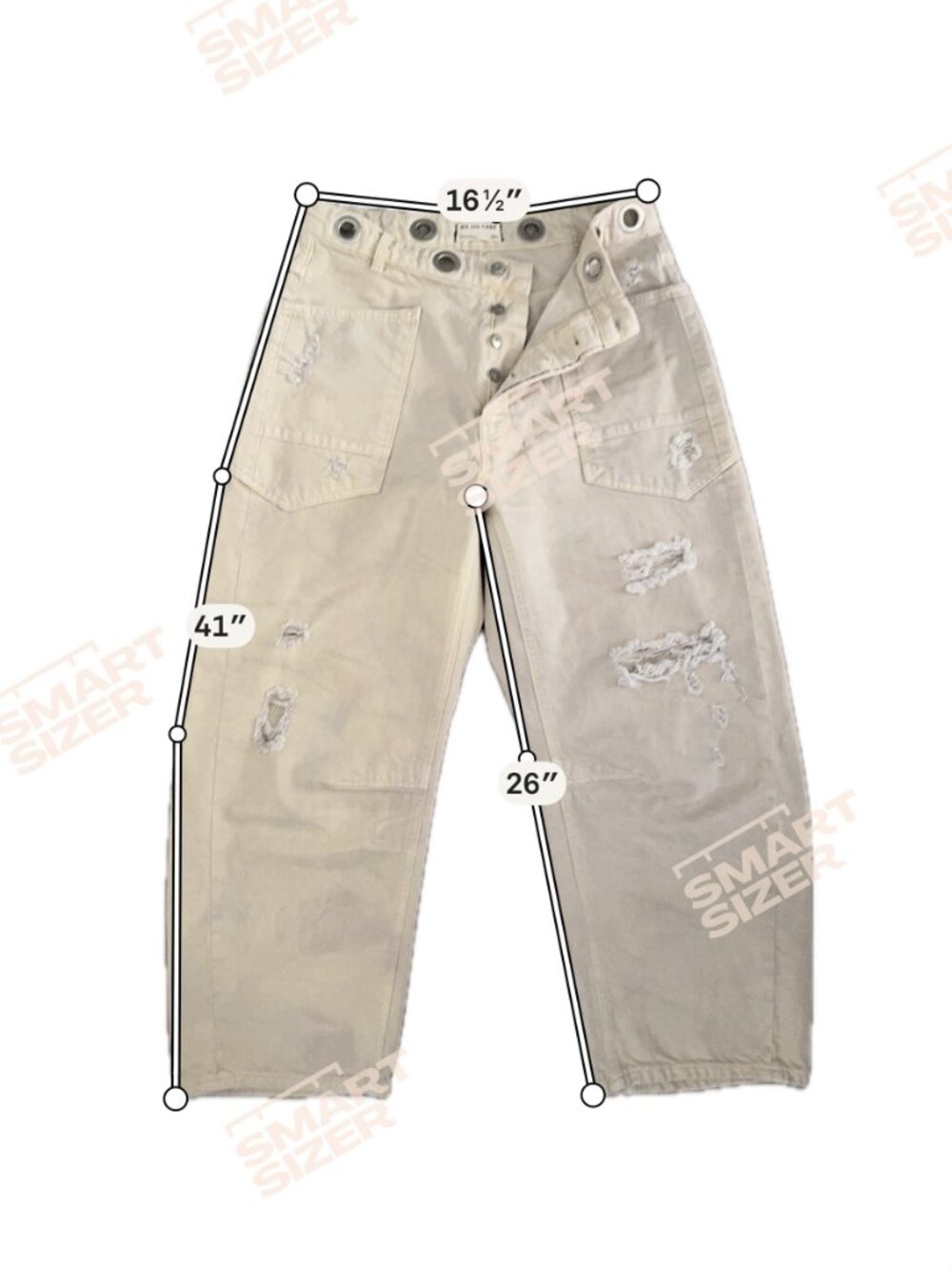 We The Free Distressed Utility Pants – Grommet Waist – Size 30 - Picture 2 of 6